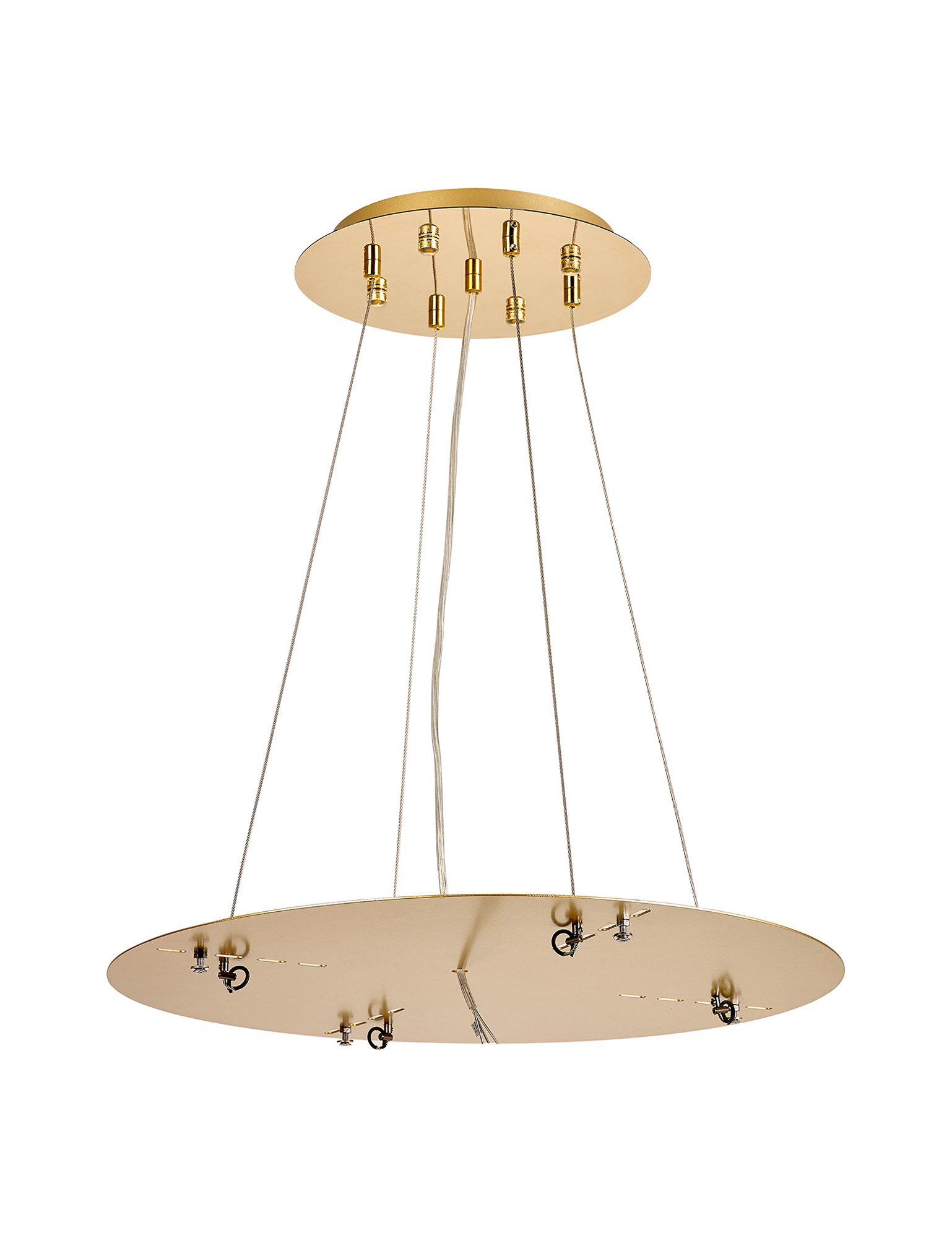 D0935FG/GO  Lowan 490mm, 3m Suspension Plate c/w Power Cable To Lower Flush Fittings, French & Painted Gold Max Load 40kg (ONLY TESTED FOR OUR RANGE OF PRODUCTS)